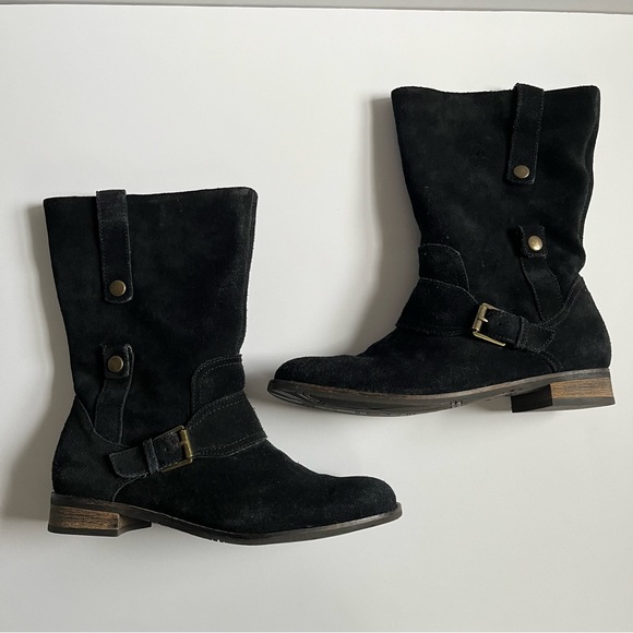 Indigo by Clarks Annie Laurie Black Suede Boots (Style #32856) - Picture 5 of 10